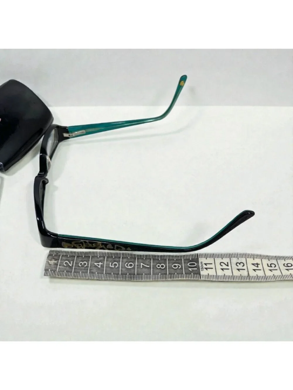 Bebe Women's Rectangular Reading Glasses Black & Teal Glasses With Hard Case